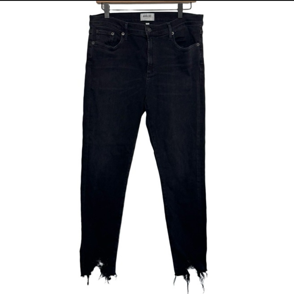 Agolde Black Distressed Ankle Jeans